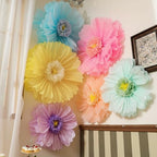 Giegxin 6 Pcs 31.5" 24" Pastel Giant Paper Flower, Fancy Princess Pom Pom - Image 2