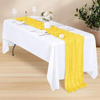 14 Pack Lemon Yellow Cheesecloth Table Runner 17x108 Inch Semi Sheer Boho Gauze Cheese Cloth Fabric Table Runners, for Wedding Party Baby Shower Birthday Home Decor Garden Farmhouse - Image 3