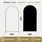 Arch Backdrop Stand and Cover Set, Metal Balloon Arch Backdrop 6.6ft, Gold Arched Stand Frame for Wedding, Parties,Birthday, Backdrop Decorations (Black,6.6ft) - Image 2