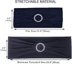 50pcs Navy Blue Spandex Chair Sashes,Durable Workmanship, Stretch Chair Bows for Wedding Party Banquet Event Reception Celebration Baby Shower Birthday Decoration - Image 3