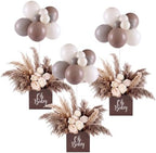 3 Set Boho Neutral Baby Shower Table Decor Set Include Balloon Letter Boxes Dried Pampas Grass Bouquet Neutral Table Centerpieces Decor for Boho Baby Shower Gender Reveal Party Supply by Heentan