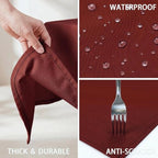 Thick Deep Red Tablecloth, Water & Wrinkle Resistant, 54x120 Inch - Image 2