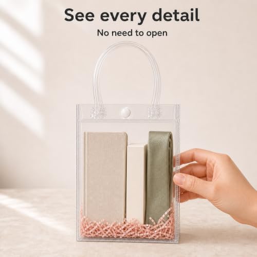 Dobafun Clear Gift Bags with Handles, 55 PCS Clear Goodie Bags with Ribbon - Image 6