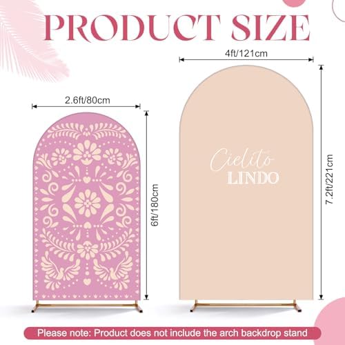 Mindsoft 2 Pcs Cielito Lindo Arch Cover, Pink, 6ft 7.2ft - Image 2