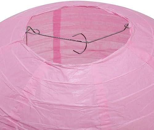 Pink Paper Lanterns Round Paper Lanterns Decorative Ball Lanterns Lamps for Weddings, Birthdays, Parties and Events 16-Inch 5 Packs (Light Pink) - Image 7