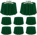 sancua Round Tablecloth 120 Inch Fit 48-96 Inch Tables, 8 Pack Hunter Green by sancua