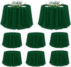 sancua Round Tablecloth 120 Inch Fit 48-96 Inch Tables, 8 Pack Hunter Green by sancua