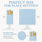 100Pcs Light Blue Napkins sage Disposable Linen Feel Dinner Paper Napkin with Built-in Flatware Pocket, Airlaid Paper Pre-Folded Napkin for Silverware Baby Shower Wedding Birthday Party - Image 3