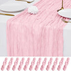 12Pack Light Pink Cheesecloth Table Runner 10FT Wedding Party Decor by Unknown