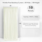 50×10 Ivory Backdrop Curtain for Wedding Party Decorations Wrinkle Free - Image 2