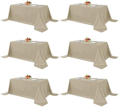 Fitable 6 Pack Nature Tablecloths 90x156 Inch for 8 Foot Rectangle Tables by Fitable