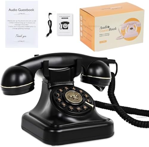 ROOMEDAL Audio Guest Book Wedding Phone, Guest Book Retro Phone Audio GuestBook - for Wedding, Bridal Shower, Baby Shower, Birthday Party, Anniversary by ROOMEDAL