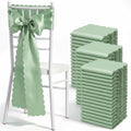 50 Pcs Sage Green Satin Chair Sashes Bows, 7 x 108 Inch by Unknown