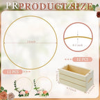 FoldTier 24 Pcs 12 Inches Metal Floral Hoop Centerpiece with Tables Stand - Image 2