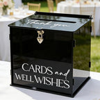 Black Acrylic Card Box with Lock & Slot, Gothic Wedding Card Boxes for Reception, Elegant Money Envelop Gift Cards Box for Party Wedding Birthday Baby Shower Graduation Table Decor by SOFARKKTPARTYCARDBOX
