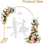 Metal Wedding Arch Stand with Base Gold Backdrop for Ceremony Party - Image 2