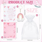 Halloscume 20 Girls and Boys Baby Shower Favors Gifts for Guests Baby Shower Pens Boho Keychain Thank You Cards for Gender Reveal Party Favor(Pink) - Image 3