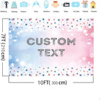 MEHOFOND 10x7ft Custom Gender Reveal Backdrop Personalized Custom Boy or Girl What Will Baby Be Decorations Banner Pink and Blue Custom Your Color, Text, Image, Logo for Baby Shower - Image 4