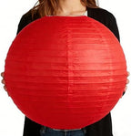 10Pcs 16 Inch Large Red Paper Lanterns, Jumbo Hanging Party Decorations by Peywot