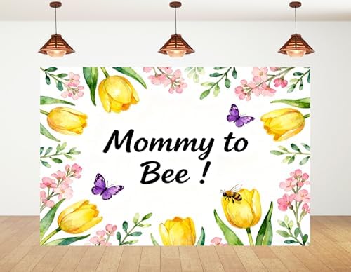10x10ft Mommy to Bee Backdrop Floral Wildflower Baby Shower Party Gender Reveal Honeycomb Pattern Sweet as Can Photography Background Party Banner Decorations Photo Studio Props by Unknown