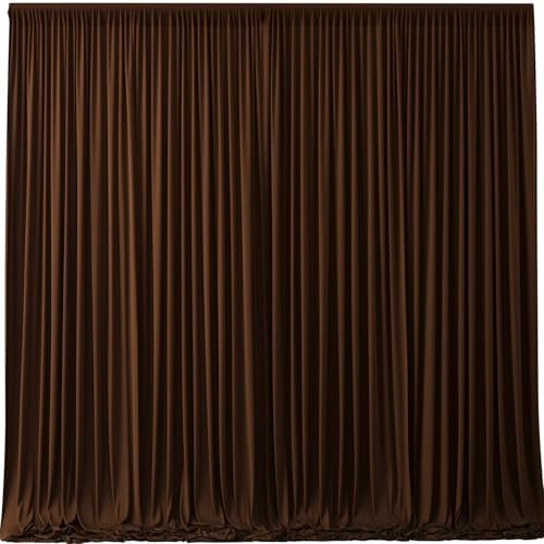 Dark Brown Backdrop Curtains-Wrinkle-Free Polyester Photography Drapes Party Curtain Background for Baby Shower Wedding Decorations- 24 X10FT by WishCare