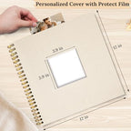 12"x12" Scrapbook Photo Album Linen Cover 40 Sheets 80 Pages White Paper - Image 2