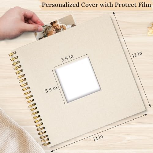 12"x12" Scrapbook Photo Album Linen Cover 40 Sheets 80 Pages White Paper - Image 2