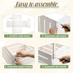Suzile Baby Shower Crate Wooden Closet Baby Basket Gift,White - Image 4