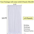 40ft×10ft Wrinkle Free White Backdrop Curtain for Parties, 8 Panels Polyester Photo Backdrop Drapes Back Drop Cloth Draping Fabric for Weddings Birthday Photography Background Baby Shower - Image 6
