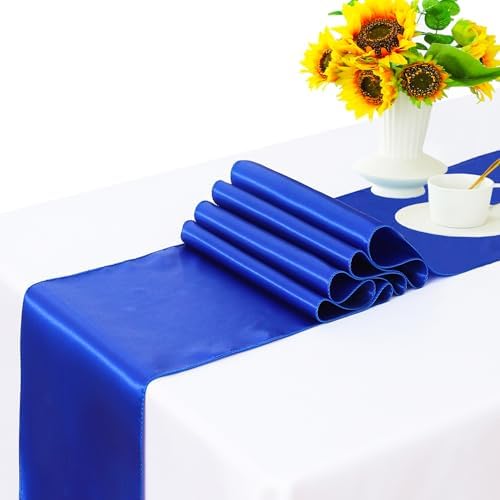 Pack of 50 Satin Royal Blue Chair Sashes Bows 7x108 inch Chair Ribbon - Image 3