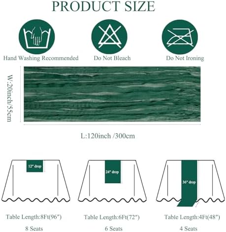 12Pack Emerald Green Cheesecloth Table Runner 20x120inch Gauze Runners - Image 4