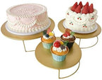 Gold 3Pcs Half-Circle Nesting Metal Cake Stand Set 8/10/12 Inch Tray - Image 5