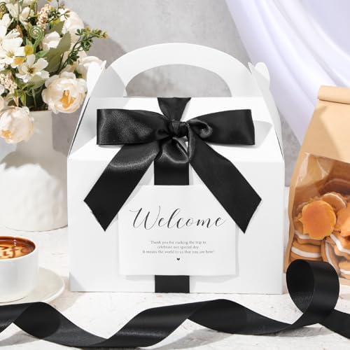 Maitys 24 Set Welcome Boxes for Wedding Guests 9x6x6 Gable Boxes, Black - Image 5