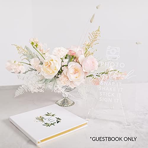 Andaz Press Personalized Wedding Guestbook with Gold Accents, Glitter Gold Greenery Design White Guest Sign in Guest Registry 120 Pages 8.5 X 8.5 Memories Book for DIY, Scrapbook, Photo Album - Image 3