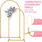 Wedding Arch Backdrop Stand, Gold Metal, Set of 2, 7.2FT and 6FT, for Birthday Party, Baby Shower, Graduation, Photo Booth, Balloon Floral Decoration - Image 7