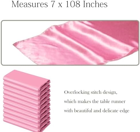 50 Pack Pink Chair Sashes Bows Satin Wedding Chair Ribbons 7x108 Inch - Image 3