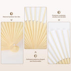 WAYASDCU 100pcs Paper Fans Handheld Folding Fans Bulk Fans for Line Dancing Bulk White Wedding Fans Folding Fans Handheld for Guest Dancing Party DIY Craft Photo Props Wall Decoration - Image 3