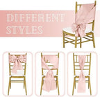fani 120 PCS Satin Chair Sashes, 7x78 Inch, Rose Gold - Image 4