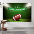15X10ft Birthday Photography Backdrop, Football Happy Birthday Backdrop Football Birthday Photography Backdrop for Boy, Soccer Field Banner Photo Studio Background Decor - Image 3
