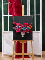 Serwalin Artificial Hot Pink & Teal Flowers Magenta Silk Flower for Wedding - Image 3