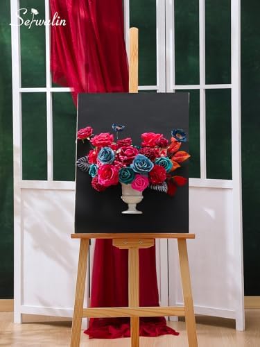 Serwalin Artificial Hot Pink & Teal Flowers Magenta Silk Flower for Wedding - Image 3