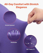 VEVOR Chair Covers, Polyester Spandex Chair Cover, Stretch Slipcovers for Wedding Party Dining Banquet Flat-Front Chair Covers (Purple-c, 50PCS) - Image 3