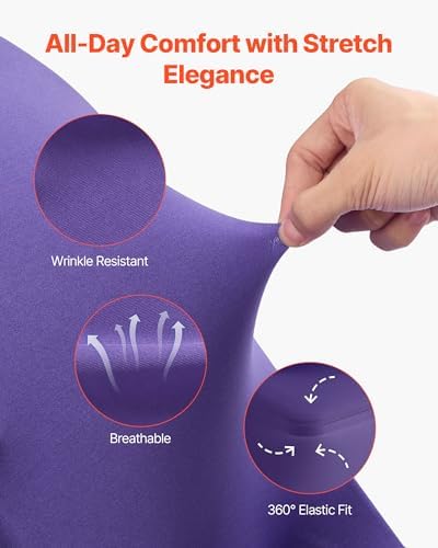 VEVOR Chair Covers, Polyester Spandex Chair Cover, Stretch Slipcovers for Wedding Party Dining Banquet Flat-Front Chair Covers (Purple-c, 50PCS) - Image 3