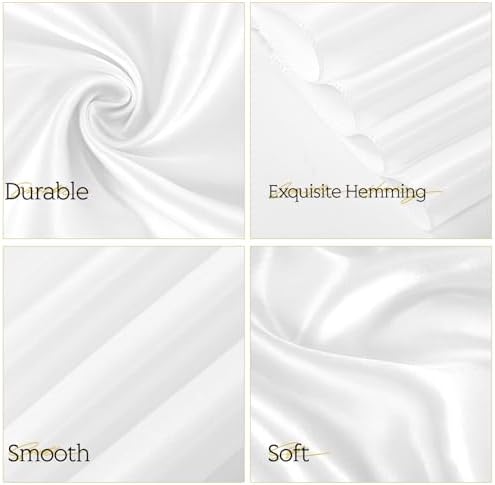 YMHPRIDE 60 PCS White Satin Chair Sashes, 7x108 Inch Ties Chair Bows - Image 3
