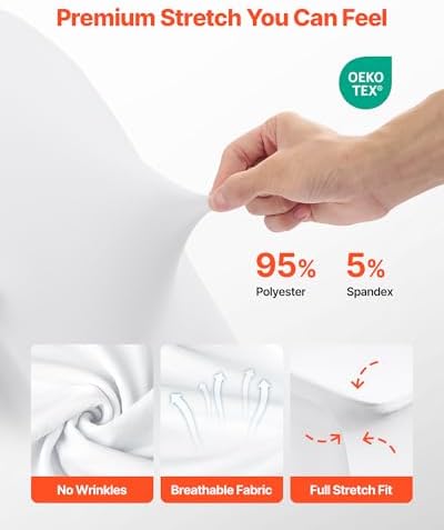 VEVOR Chair Covers, Polyester Spandex Chair Cover, Stretch Slipcovers for Wedding Party Dining Banquet Flat-Front Chair Covers (White-c, 32PCS) - Image 4