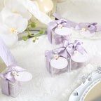 ACITHGL 30 Sets Fully Assembled Small Bubble Candle Party Favors for Guests Bulk Bridal Showers Favors Candles with Stylish Ribbons Thank You Cards Gifts (Shimmering Purple) - Image 4