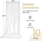 50x15ft Red Backdrop Curtains for Parties Wrinkle Free Fabric Backdrop Curtain Birthday Photo Drapes Backdrop for Wedding Baby Shower Bridal Shower Photography Stage Back Drop 10 Panels 5x15FT - Image 6