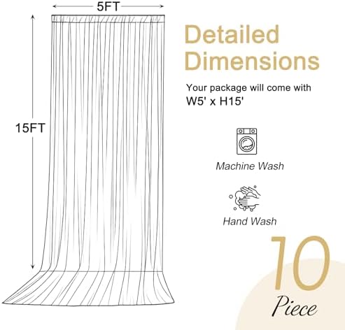 50x15ft Purple Backdrop Curtains for Baby Shower Parties Wrinkle Free Fabric Backdrop Curtain Wedding Photo Drapes Backdrop for Birthday Party Bridal Shower Photography Back Drop 10 Panels 5x15FT - Image 6