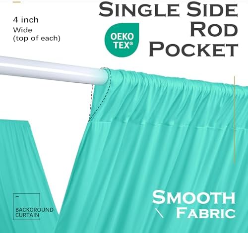 4 Panels 5ft(W) x 20ft(L) Mint Green Ceiling Drapes for Wedding Parties - Image 3