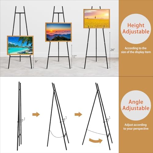 Heavy Duty Large Easel Stand for Mirror Display Wedding Sign(Black 47'') - Image 2
